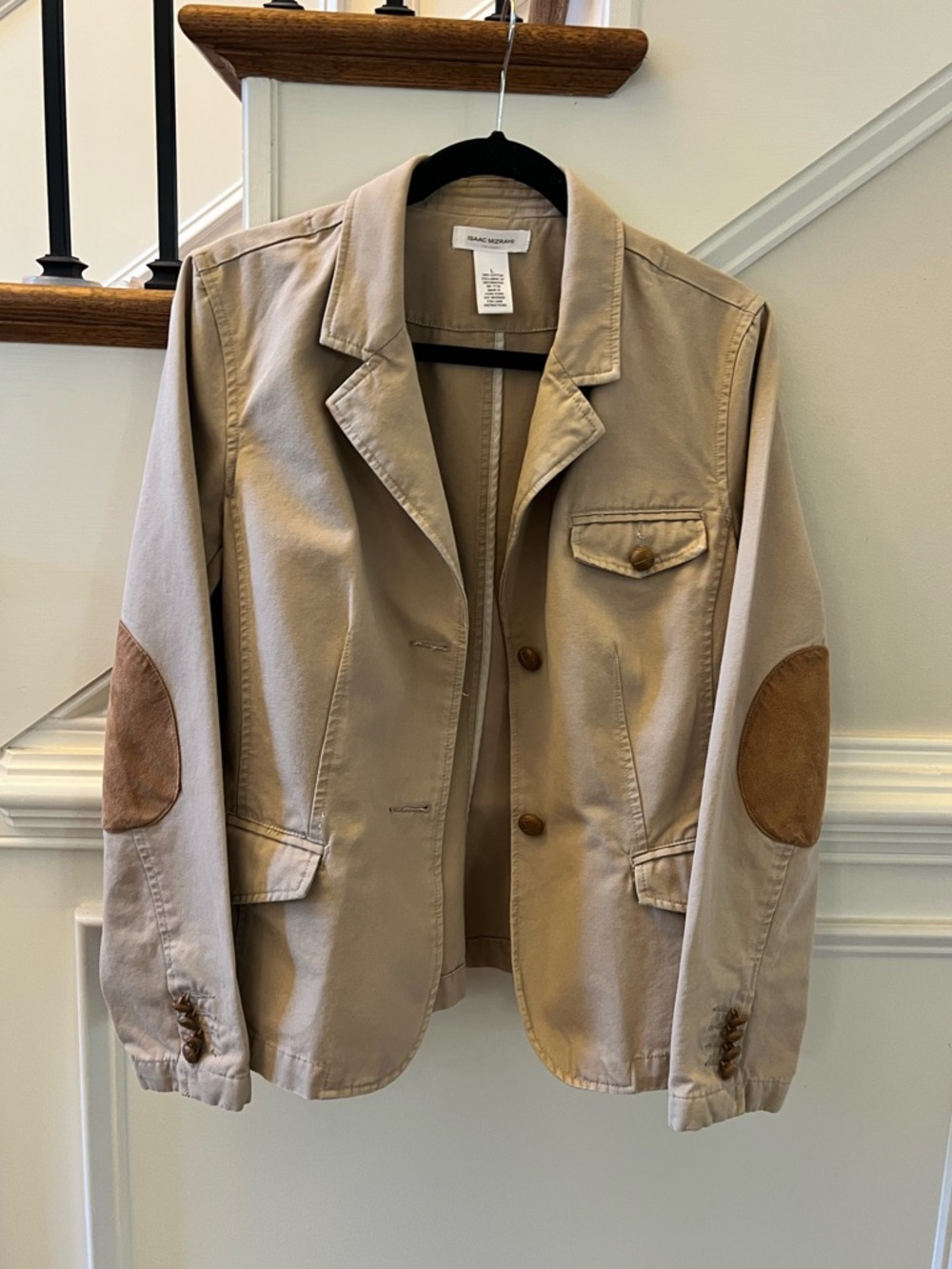 Isaac Mizrahi Tan Cotton Shirt Jacket